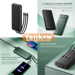 Power Bank 10000mAh avec fil